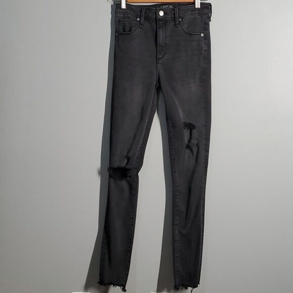 Abercrombie & Fitch size 0L size 25 faded black Simone high rise super s… - Picture 1 of 14
